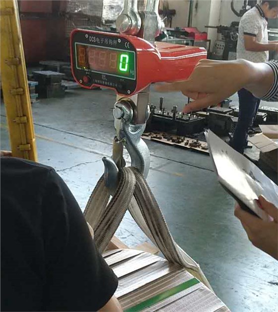 5噸電子吊秤稱量測試現(xiàn)場