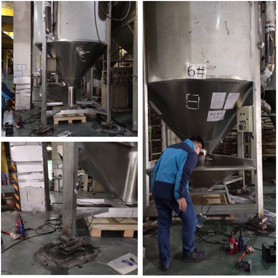 料倉(cāng)動(dòng)態(tài)稱重模塊安裝現(xiàn)場(chǎng)