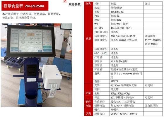智慧電子秤 帶攝像頭 食堂收貨分揀