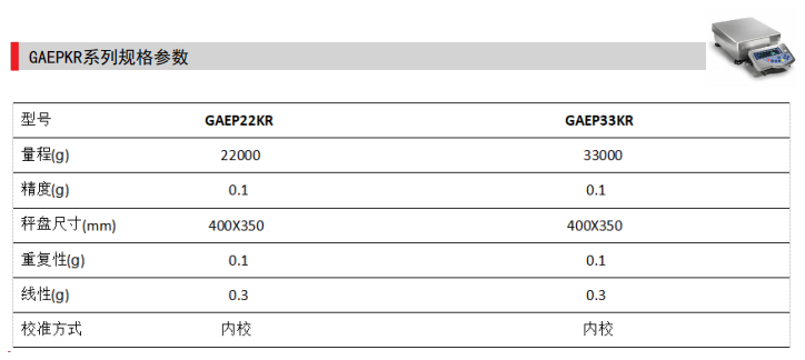 GAEPKR高精度天平規(guī)格參數(shù)